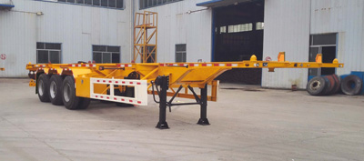 梁鄆牌SLY9380TWY危險(xiǎn)品罐箱骨架運(yùn)輸半掛車